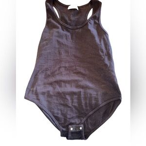 Zenana xl‎ black racerback bodysuit. NWOT. Two snaps, scoop neck.